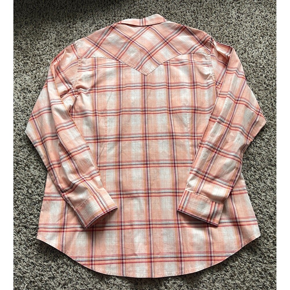 Wrangler Turquoise Pearl Snap Button Up Shirt Womens XL Western Rodeo Aztec - Picture 6 of 8